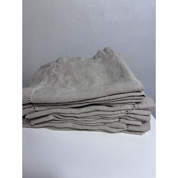 Pottery Barn Napkins Wide Hem Cotton 20 x 20” Charcoal Gray Set of 14 - Picture 2 of 5